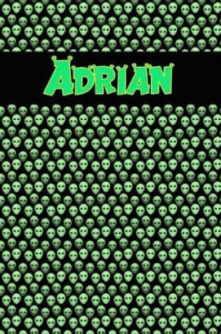 Cover of 120 Page Handwriting Practice Book with Green Alien Cover Adrian