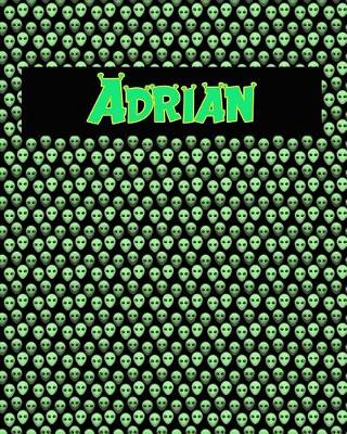 Book cover for 120 Page Handwriting Practice Book with Green Alien Cover Adrian