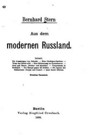 Cover of Aus dem modernen Russland