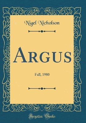Book cover for Argus: Fall, 1980 (Classic Reprint)