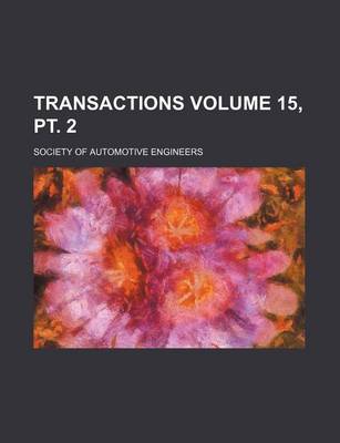 Book cover for Transactions Volume 15, PT. 2