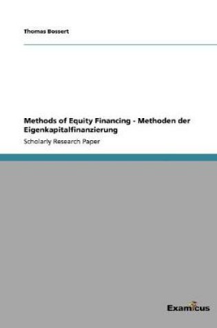 Cover of Methods of Equity Financing - Methoden der Eigenkapitalfinanzierung