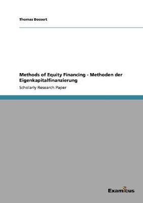 Book cover for Methods of Equity Financing - Methoden der Eigenkapitalfinanzierung