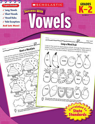 Book cover for Scholastic Success with Vowels, Grades K-2