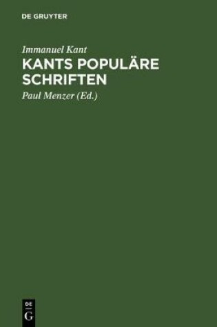 Cover of Kants Populare Schriften