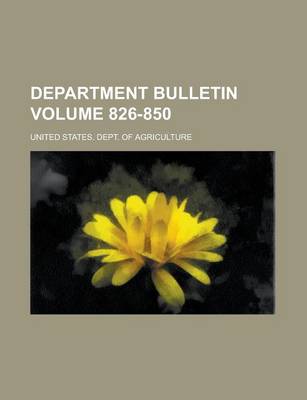 Book cover for Department Bulletin Volume 826-850