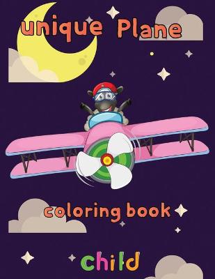 Book cover for Unique Plane Coloring Book child