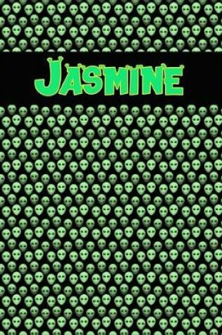 Cover of 120 Page Handwriting Practice Book with Green Alien Cover Jasmine