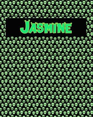 Book cover for 120 Page Handwriting Practice Book with Green Alien Cover Jasmine