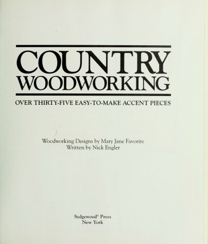 Book cover for Country Woodworking