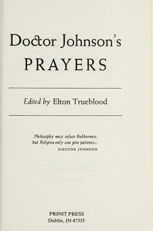 Cover of Dr. Johnson's Prayers