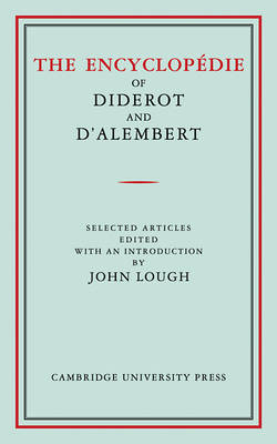 Book cover for The Encyclopedie of Diderot and D'Alembert