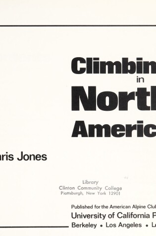 Cover of Climbing in North America