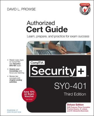 Book cover for CompTIA Security+ SY0-401 Cert Guide, Deluxe Edition