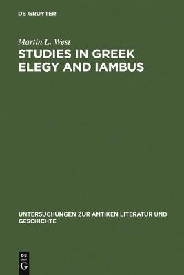 Book cover for Studies in Greek Elegy and Iambus