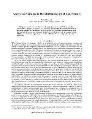 Book cover for Analysis of Variance in the Modern Design of Experiments