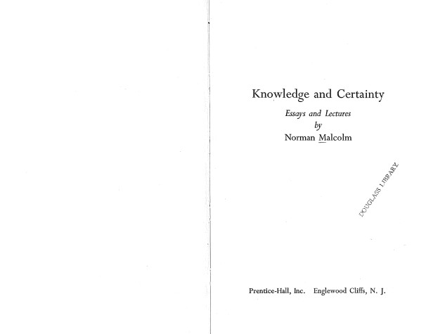 Book cover for Knowledge and Certainty