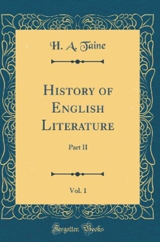 Cover of History of English Literature, Vol. 1
