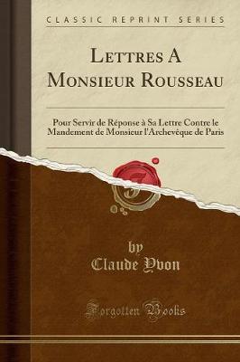 Book cover for Lettres a Monsieur Rousseau