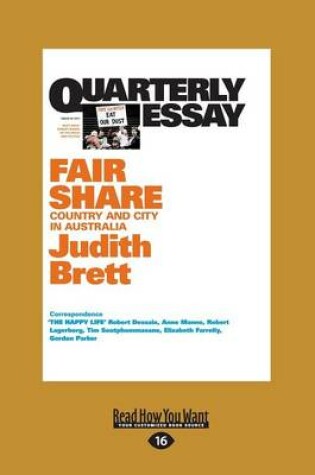 Cover of Quarterly Essay 42 Fair Share