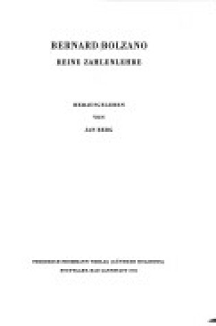 Cover of Bernard Bolzano, Grossenlehre II