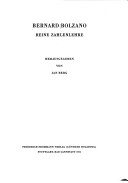 Cover of Bernard Bolzano, Grossenlehre II