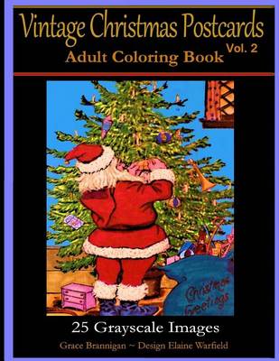 Cover of Vintage Christmas Postcards Vol. 2 Adult Coloring Book