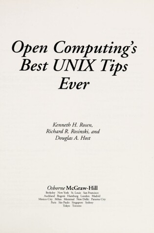 Cover of 1001 Unix Tips