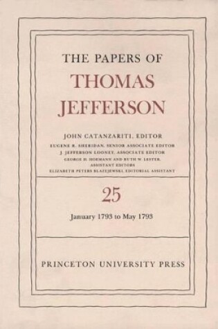 Cover of The Papers of Thomas Jefferson, Volume 25