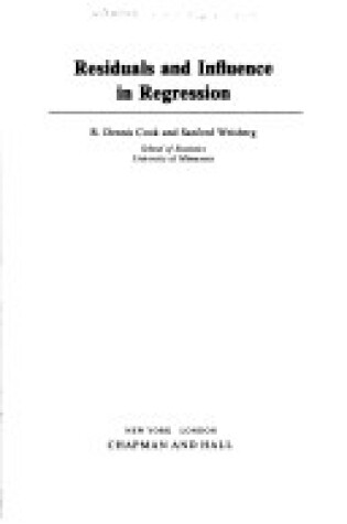 Cover of Residuals and Influence in Regression