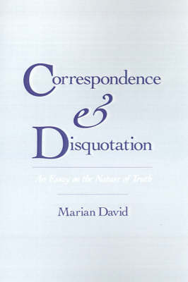 Book cover for Correspondence and Disquotation