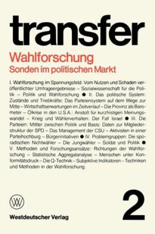 Cover of Wahlforschung: Sonden im politischen Markt