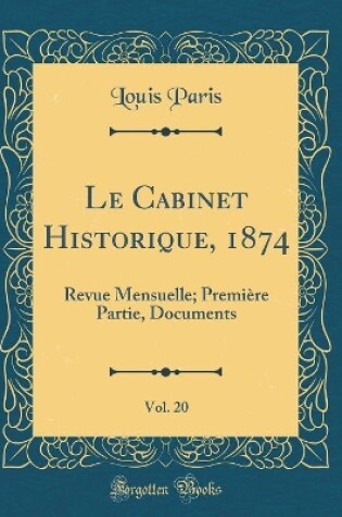 Cover of Le Cabinet Historique, 1874, Vol. 20