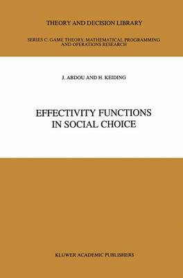 Book cover for Effectivity Functions in Social Choice