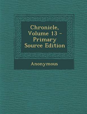 Cover of Chronicle, Volume 13