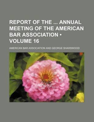 Book cover for Report of the Annual Meeting of the American Bar Association (Volume 16)