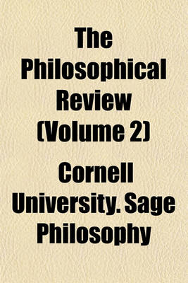 Book cover for The Philosophical Review Volume 12