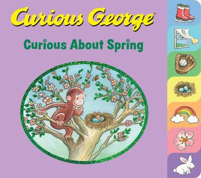 Book cover for Curious George Curious About Spring (Tabbed Board Book)
