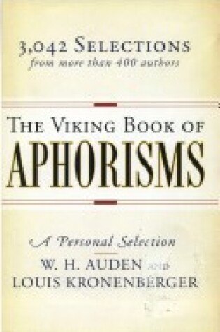Cover of Viking Book of Aphorisms