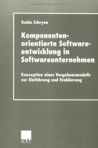 Cover of Komponentenorientierte Softwareentwicklung in Softwareunternehmen