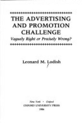 Cover of The Advertising and Promotion Challenge