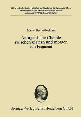 Book cover for Anorganische Chemie zwischen gestern und morgen Ein Fragment