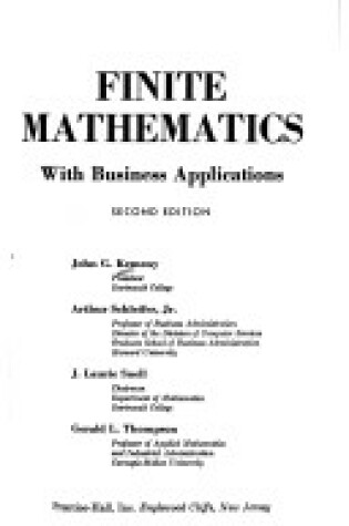 Cover of Finite Mathematics with Business Applications