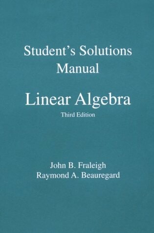 Cover of Student Solution Manual for Linear Algebra