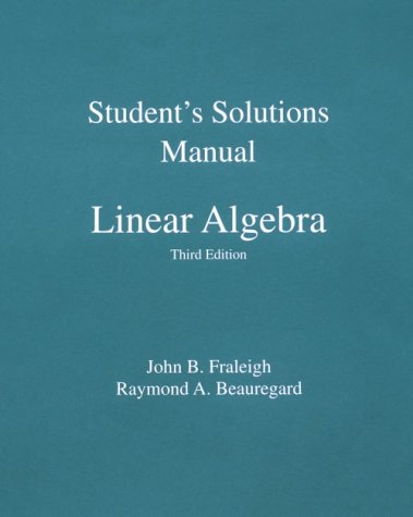 Book cover for Student Solution Manual for Linear Algebra