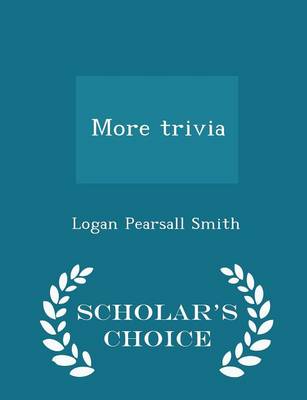 Book cover for More Trivia - Scholar's Choice Edition