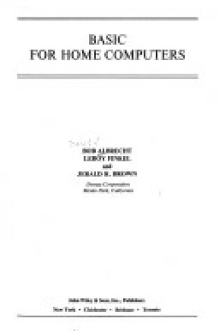 Cover of BASIC for Home Computers