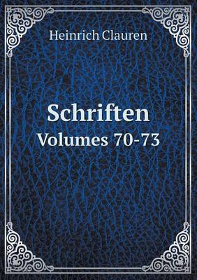 Book cover for Schriften Volumes 70-73