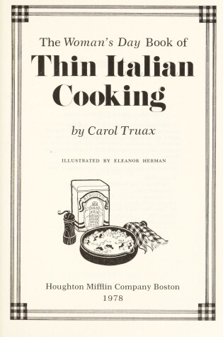 Cover of Book of Thin Italian Cooking