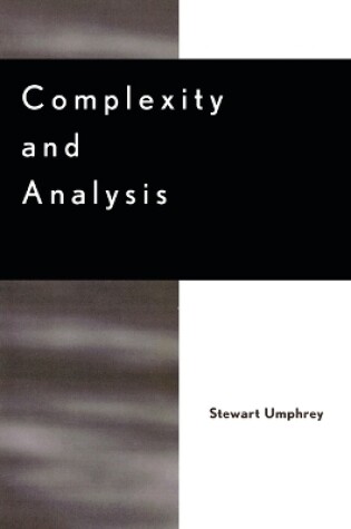 Cover of Complexity and Analysis